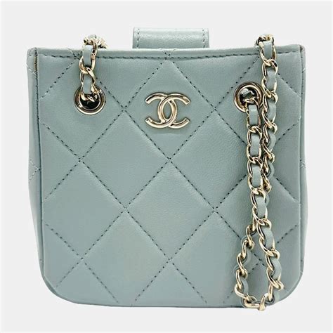 clutch chanel rigida blu|CHANEL Lambskin Quilted Tiny Shopping Clutch With Chain .